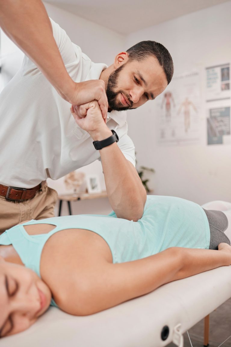 Woman with chiropractor